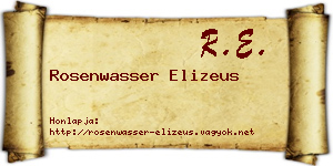 Rosenwasser Elizeus névjegykártya